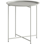 46cm Round Garden Table Side Table With Removable Tray | White