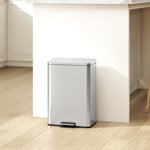 Pedal Bin With Soft-close Lid, 20l Kitchen Bin For Home | Silver