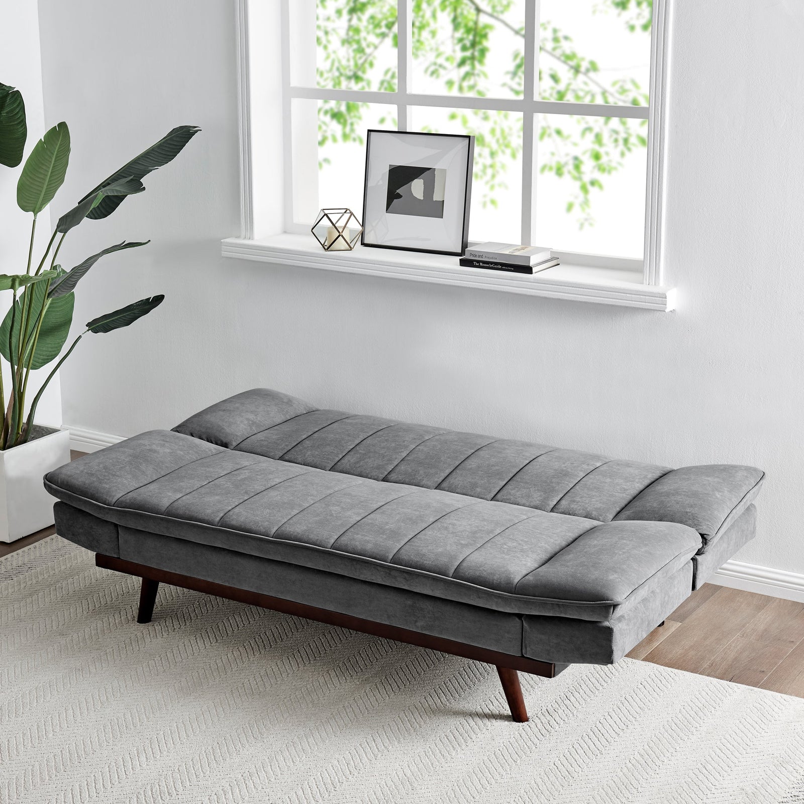 Scandinavian Click Clack Sofa Bed - Double | Grey