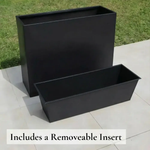 Long Zinc Galvanised Tall Trough Planter | 90cm x 30cm x 60cm | Matte Black
