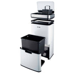 75l Sensor Recycling Bin With Food Caddy | 75L | White & Silver