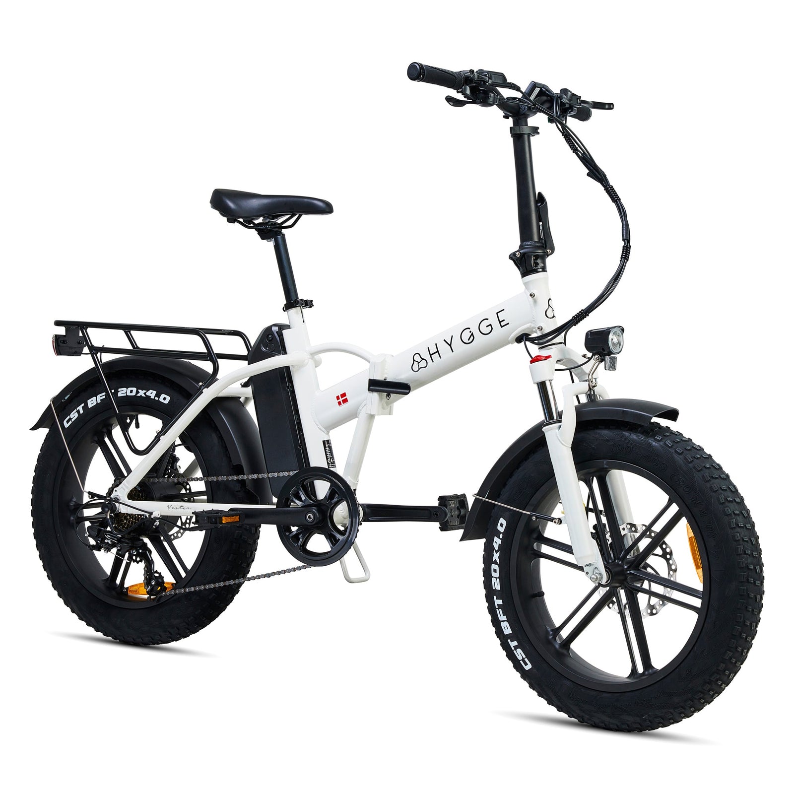 Vester 2025 Folding Bike - Fat Tyre E-bike | One Size | White