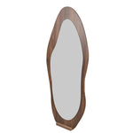 Full-length Mirror With Walnut Wood Frame, Vertical Design, Tempered Glass