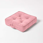 Rajput Ribbed Cotton Floor Cushion | 40cm x 40cm | Pink