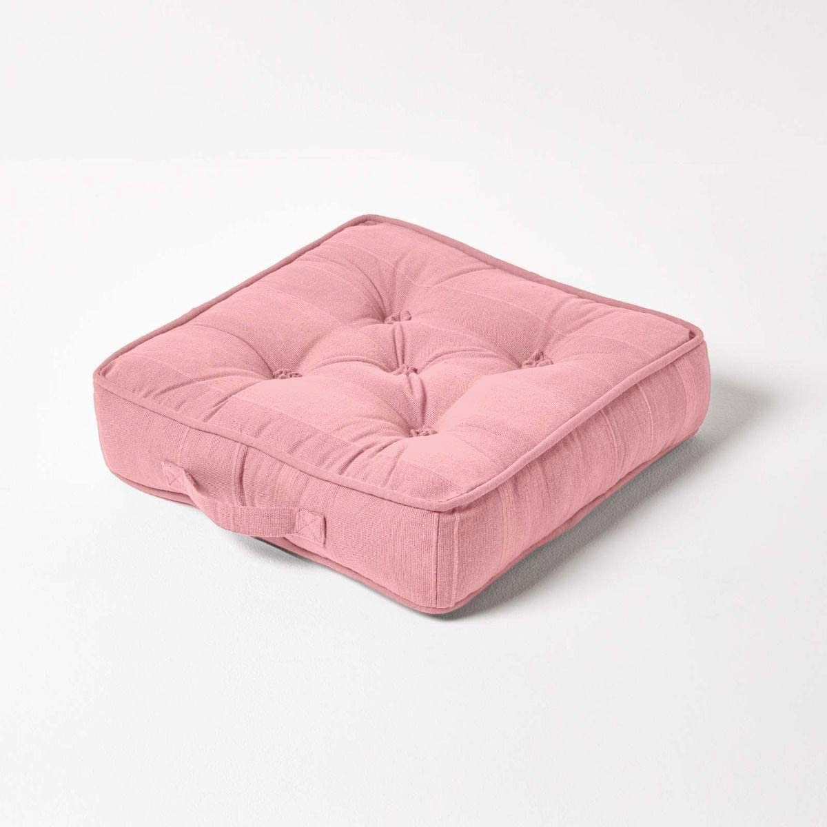 Rajput Ribbed Cotton Floor Cushion | 40cm x 40cm | Pink