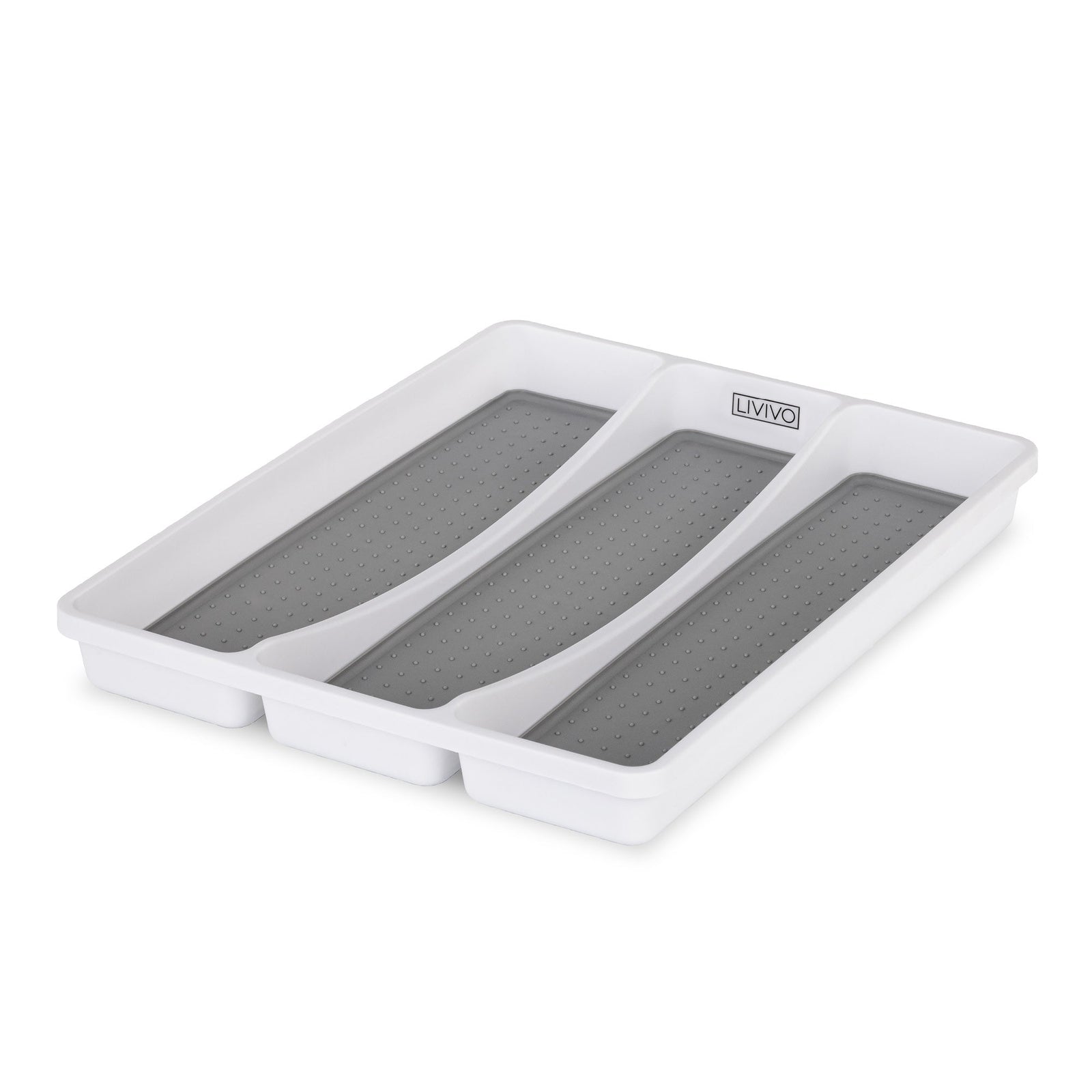 Non-slip White Utensil Tray