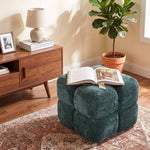 Modern Upholstered Storage Footstool Ottoman | Green