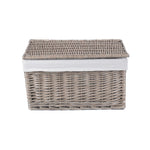 Wicker Antique Wash Cotton Lined Storage Basket | Medium | Brown