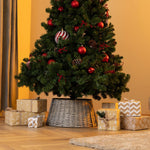 Natural Wicker Tree Skirt By Christmas Village Handcrafted Round Design