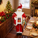 HOMCOM 120cm Christmas Singing Dancing Santa Claus With Gift And Candy Cane