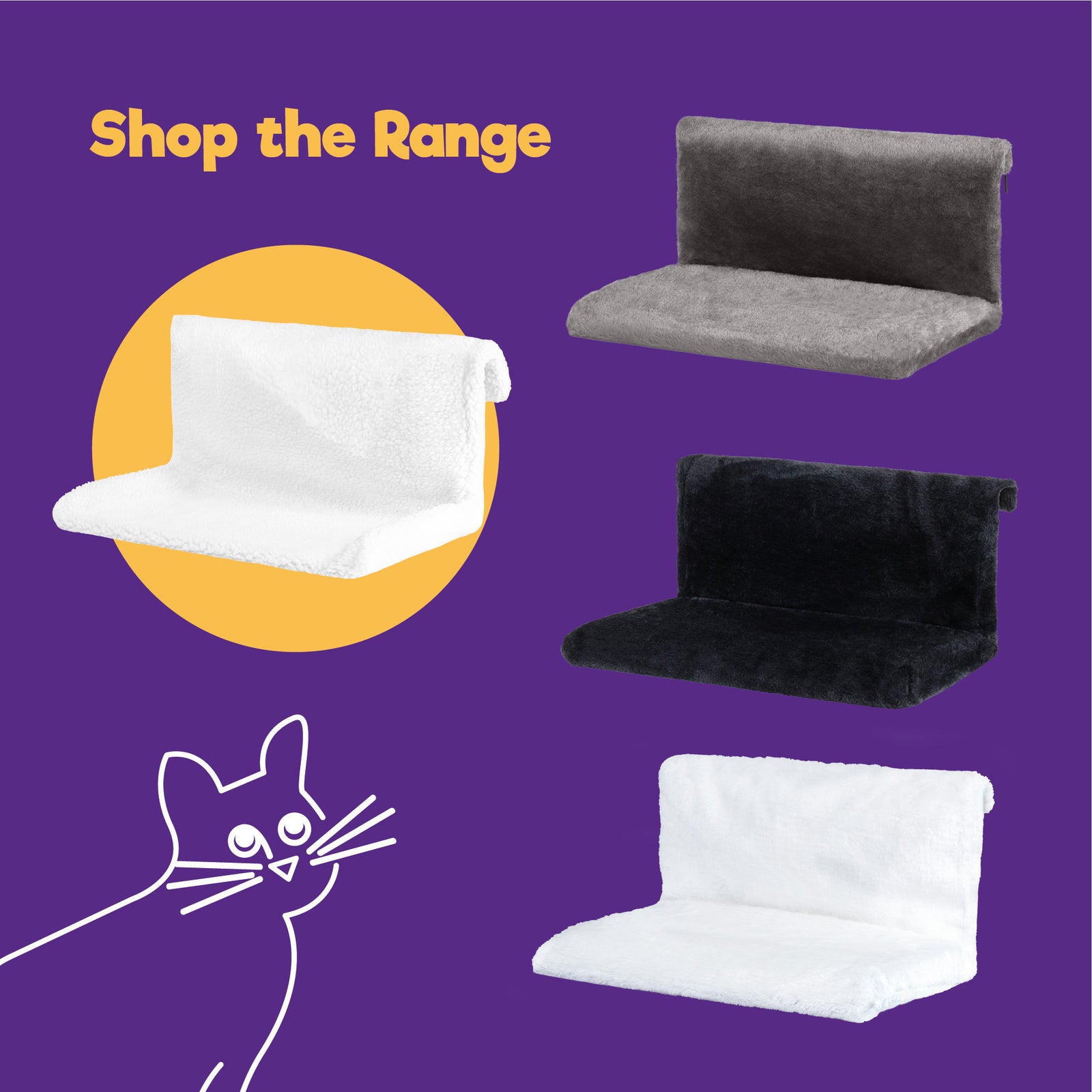 Petlicity Radiator Bed For Cats With Faux Fur Fleece Cover And Foldable Frame