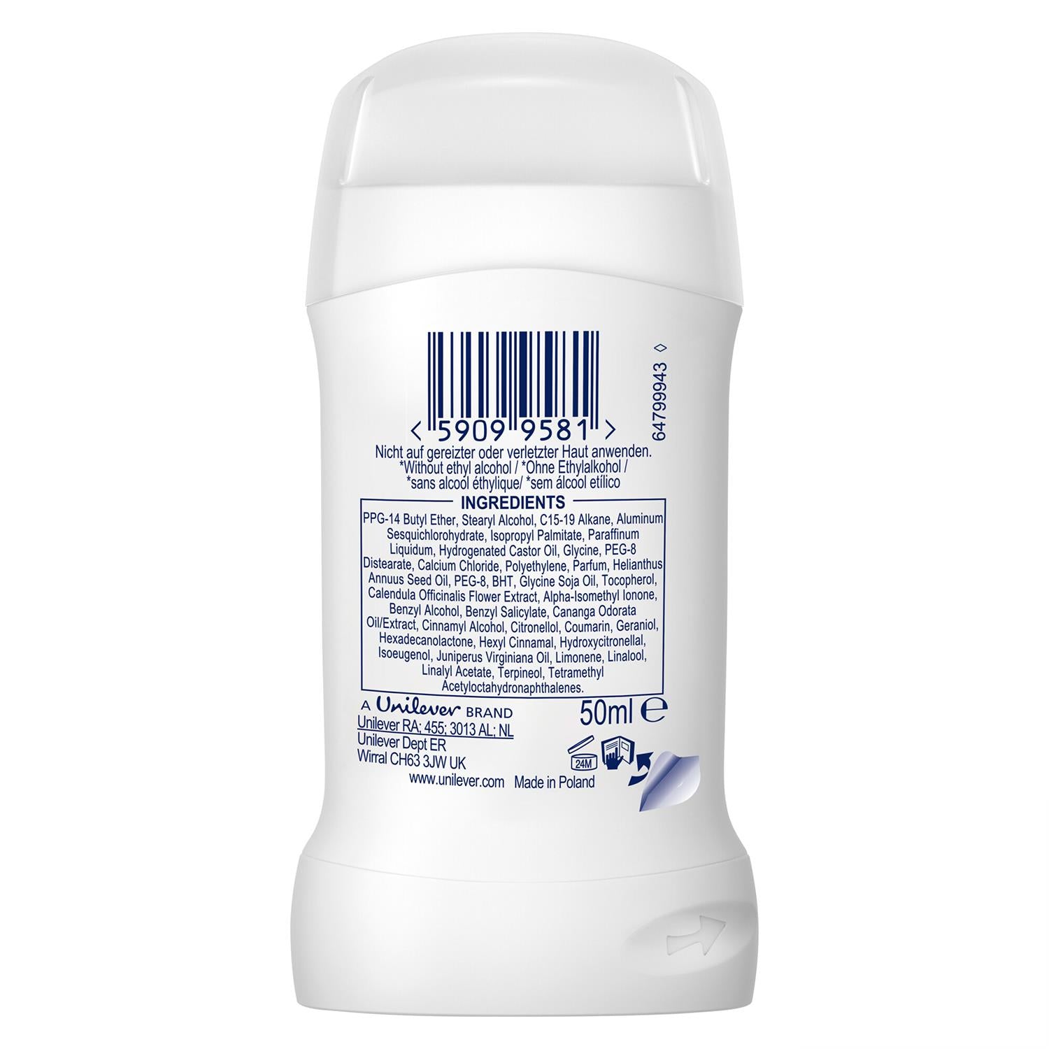 Women Invisible Dry Anti-perspirant Deo Stick W/ 72h Protection 50ml | Set-of-6