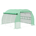 3x3x2m Polytunnel Greenhouse W/ Steel Frame | Green