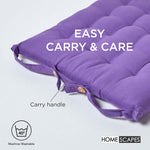 100% Cotton Seat Pads Plain Chair Cushions For Dining Room, Kitchen, Or Outdoor Garden Use | Set-of-1 | Purple