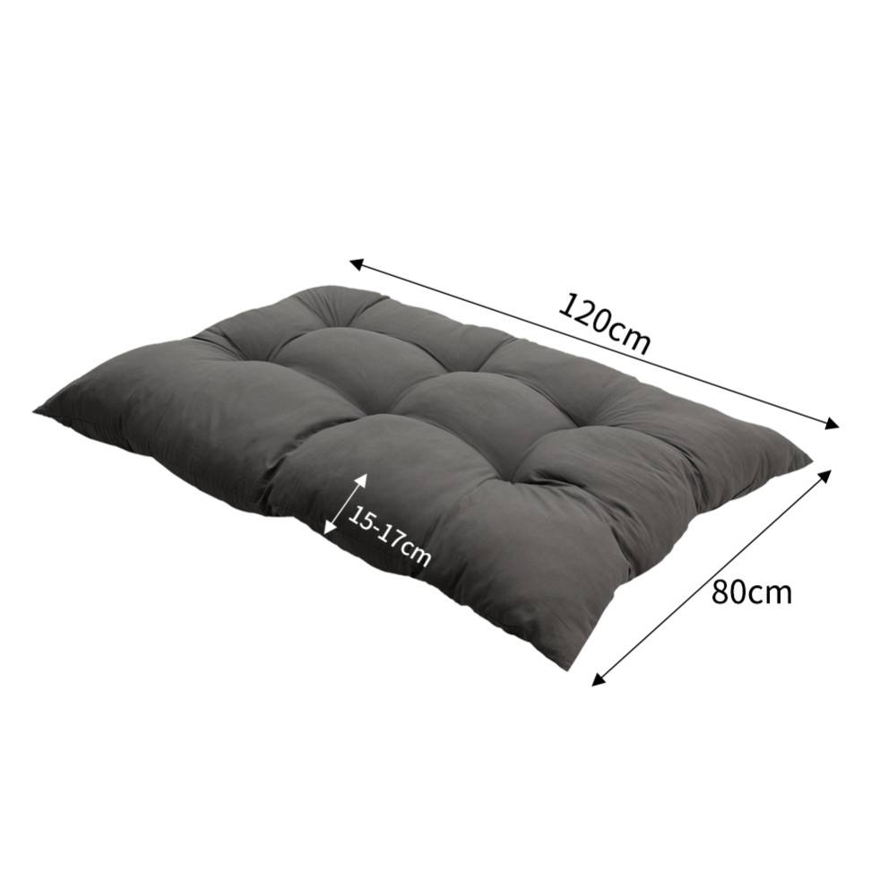 Comfortable Rectangular Tufted Bench Cushion Soft Seat Pad | Large | Dark Grey