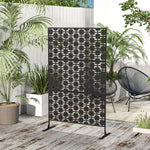 6.5ft Metal Privacy Screen W/ Stand, Grid Style
