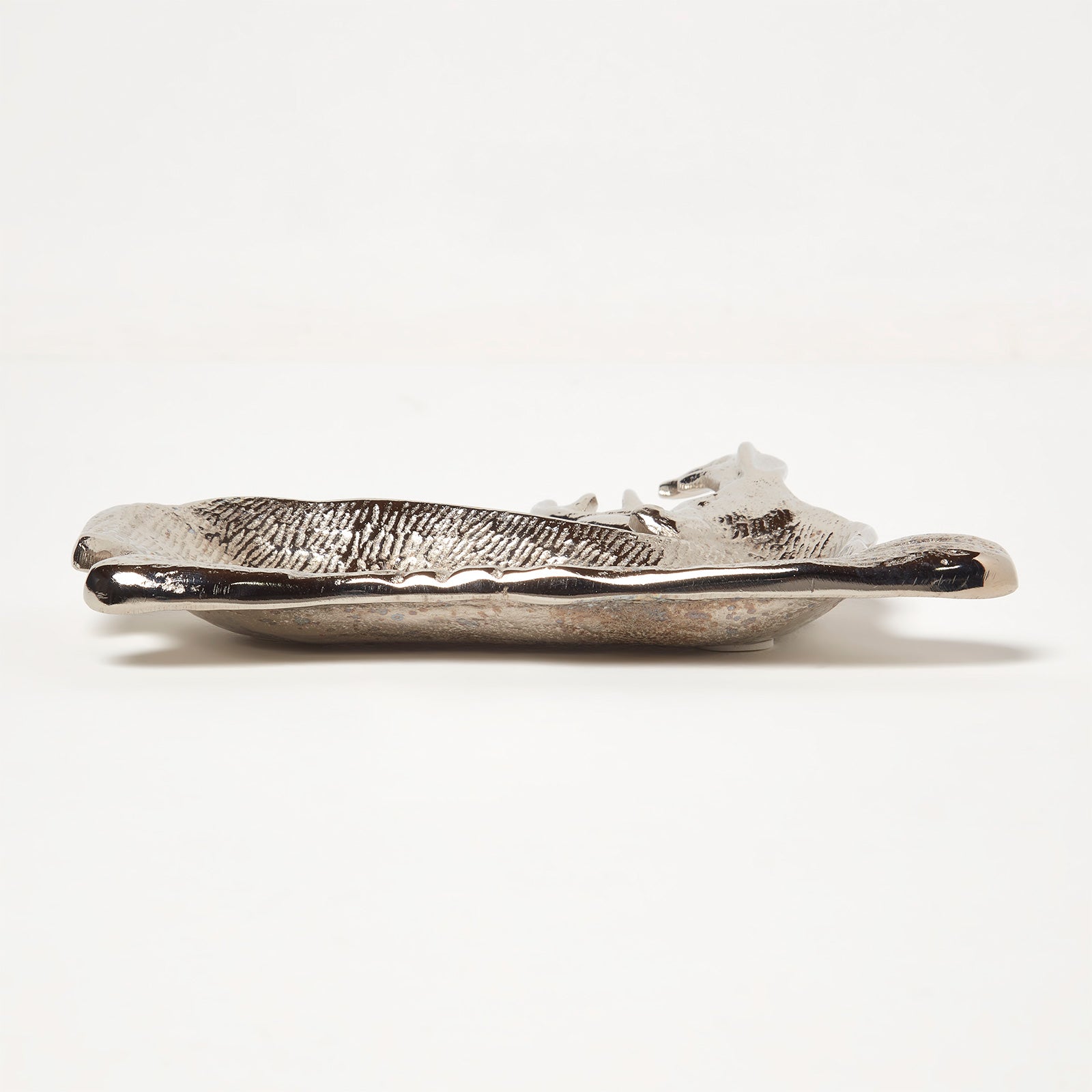 HOMESCAPES Silver Reindeer Decorative Tray & Bowl