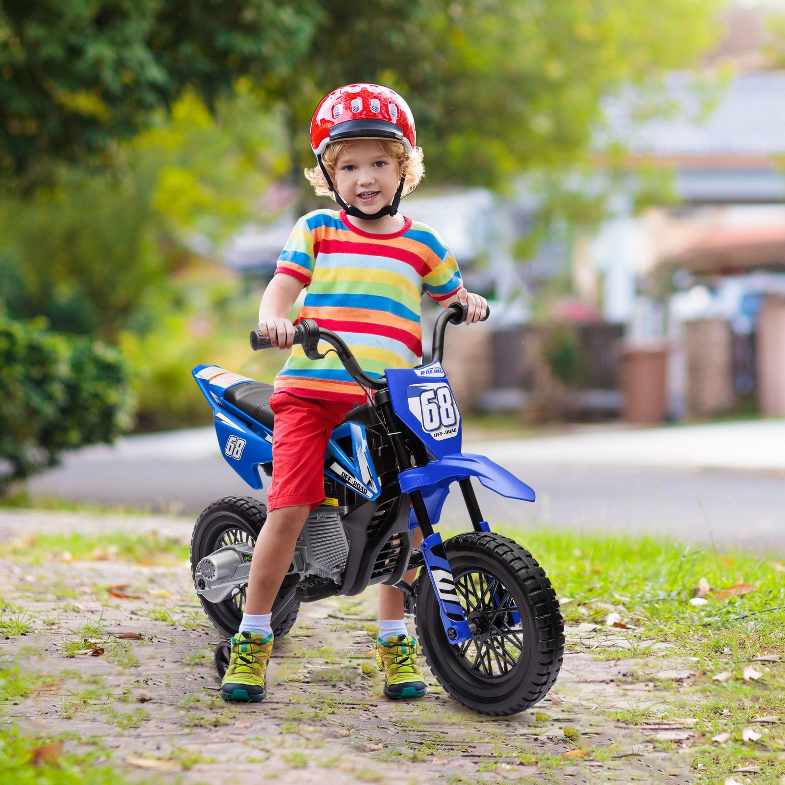 12v Kids Electric Motorbike W/ Twist Grip Throttle, Music | Blue
