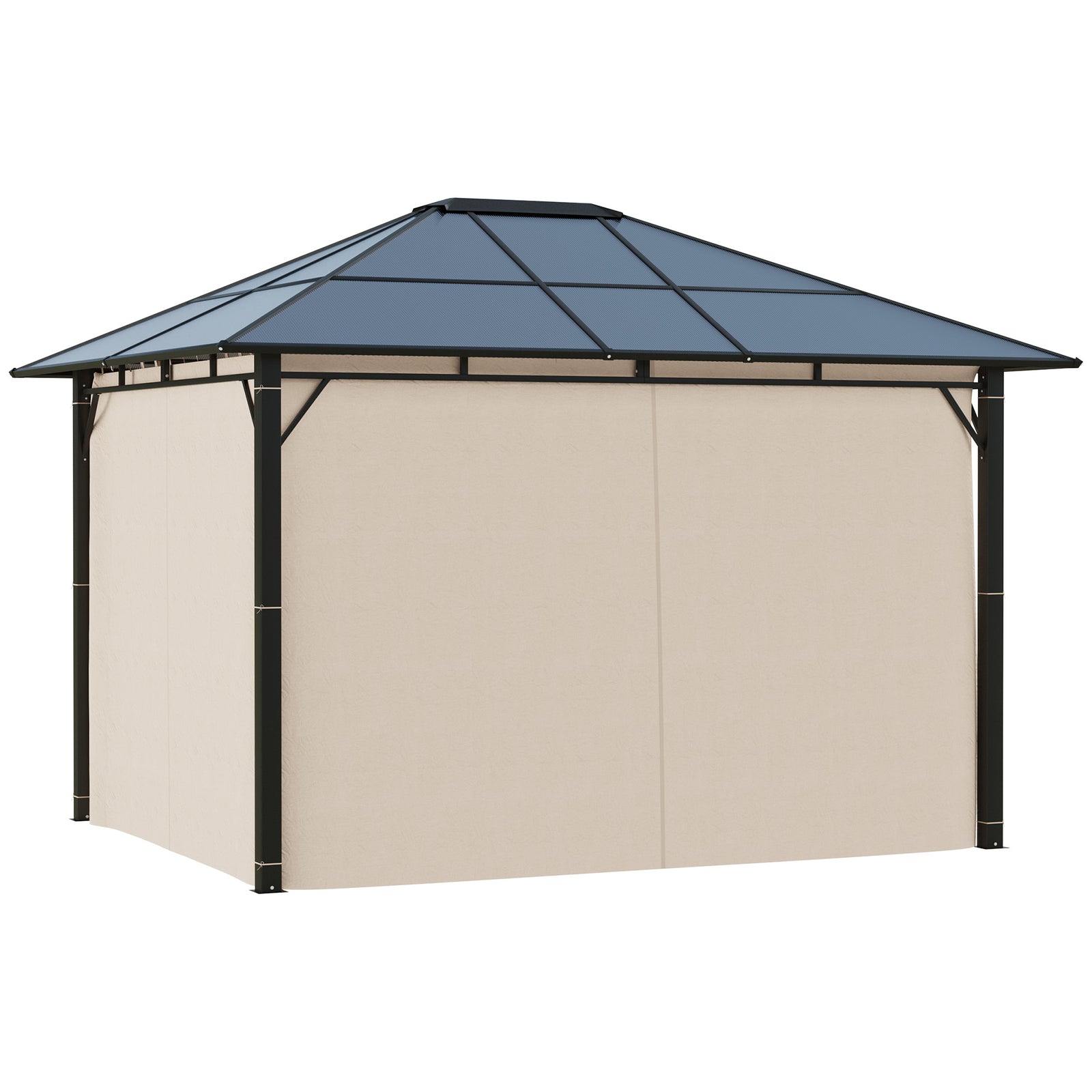 3.6x3metre Hardtop Gazebo Garden Pavilion With Pc Roof