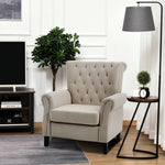 Tufted Upholstered Wingback Armchair– Elegant Accent Chair | Beige