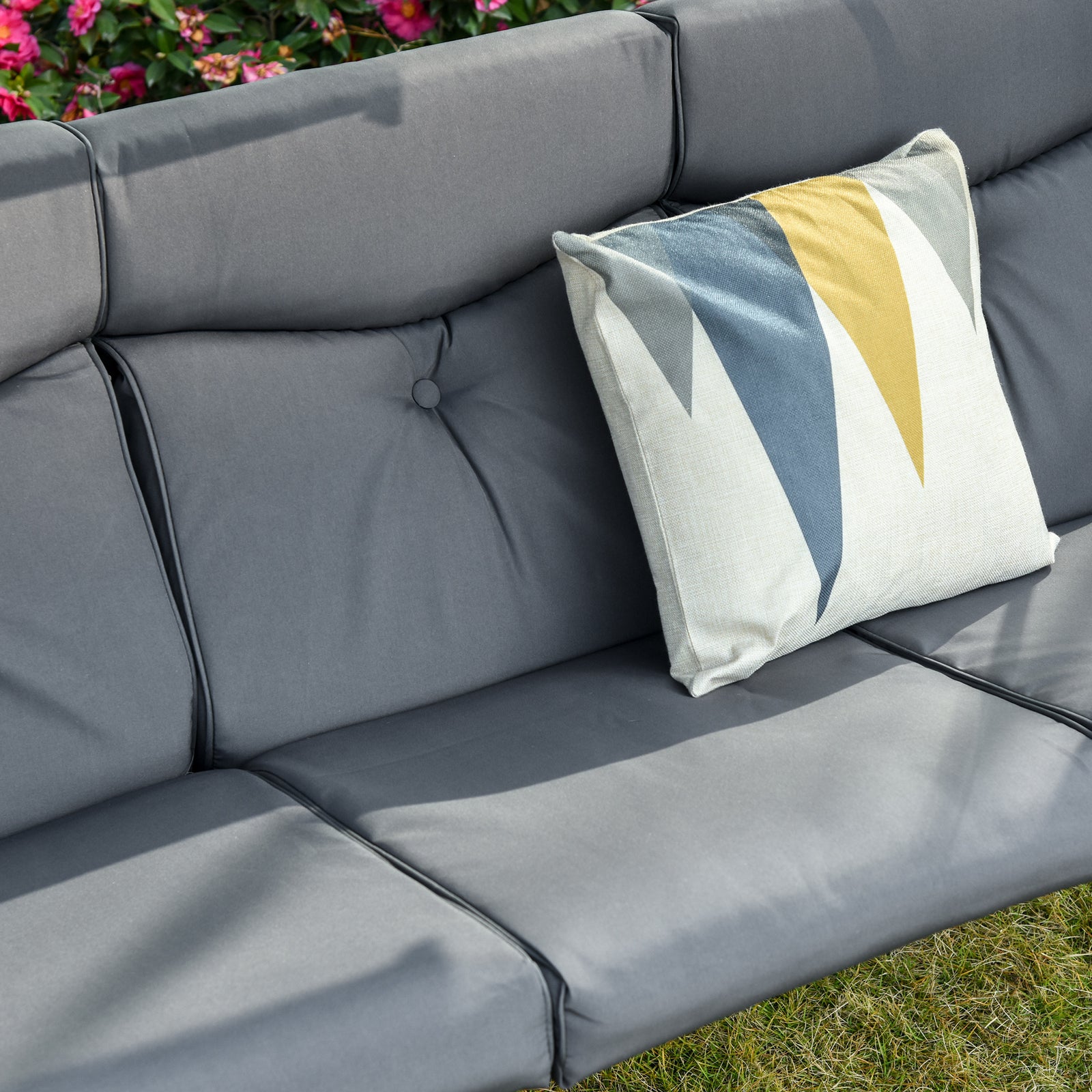 3 Seater Garden Swing, Adjustable Canopy, Grey | Gray