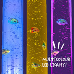 Wicked Gizmos Led Bubble Lamp 90cm Colour Changing With Fish For Sensory Play