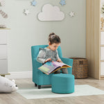 Kids Sofa Set With Footrest For Playroom Bedroom | Blue