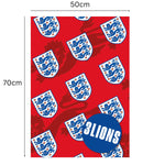 England FA Gift Wrap, 2 Sheet 2 Tag, Official Product
