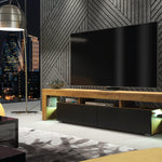 Nova Tv Unit 200cm With Led Lights | Oak