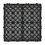11pcs Interlocking Wpc Deck Tiles, 30x30cm Outdoor Wood-plastic Composite Patio Flooring, Slip-resistant Garden Balcony Tiles | Grey