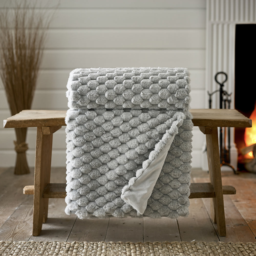 Northcombe Supersoft Faux Fur Throw | 130cm x 180cm | Gray