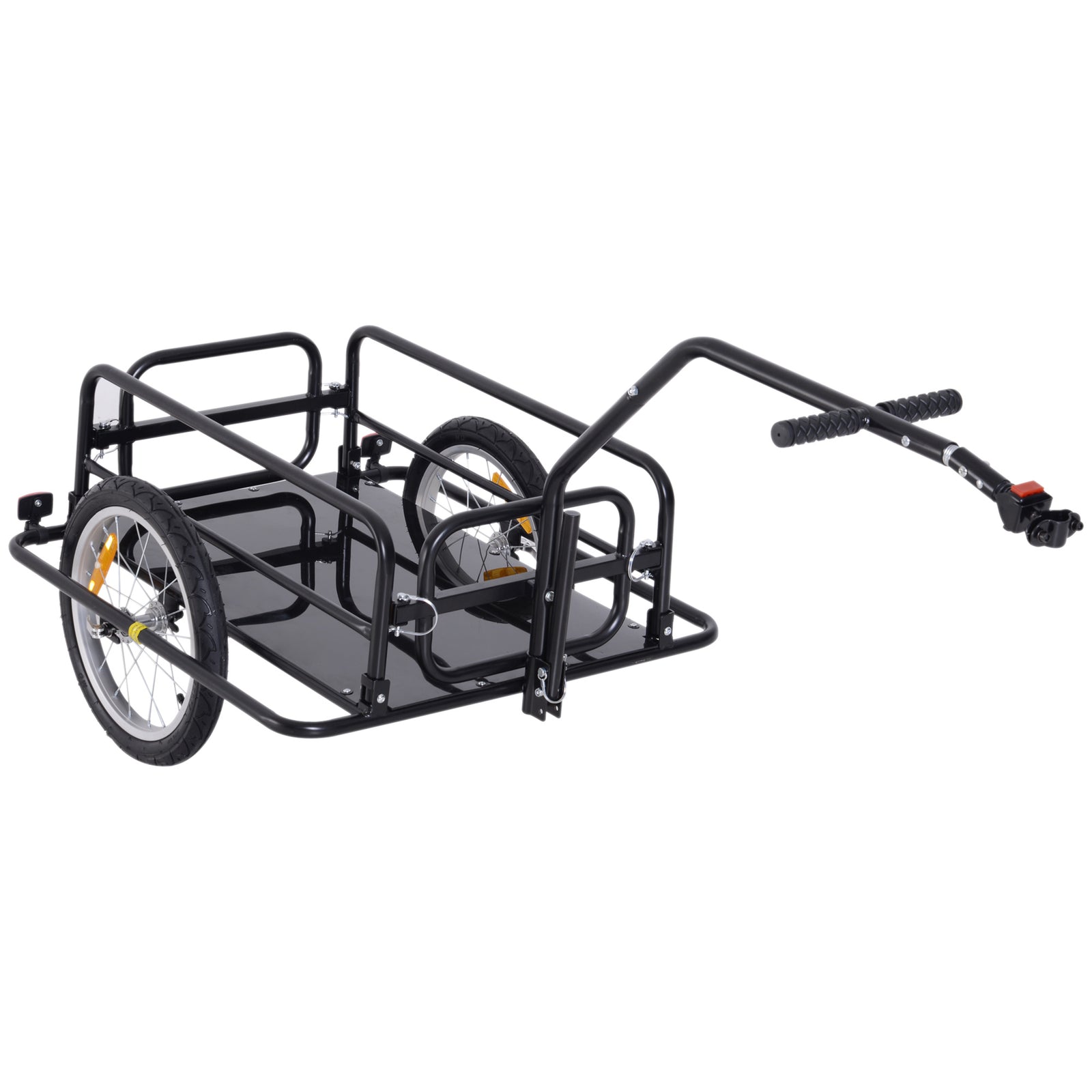 Folding Bicycle Cargo Cart With Hitch Black