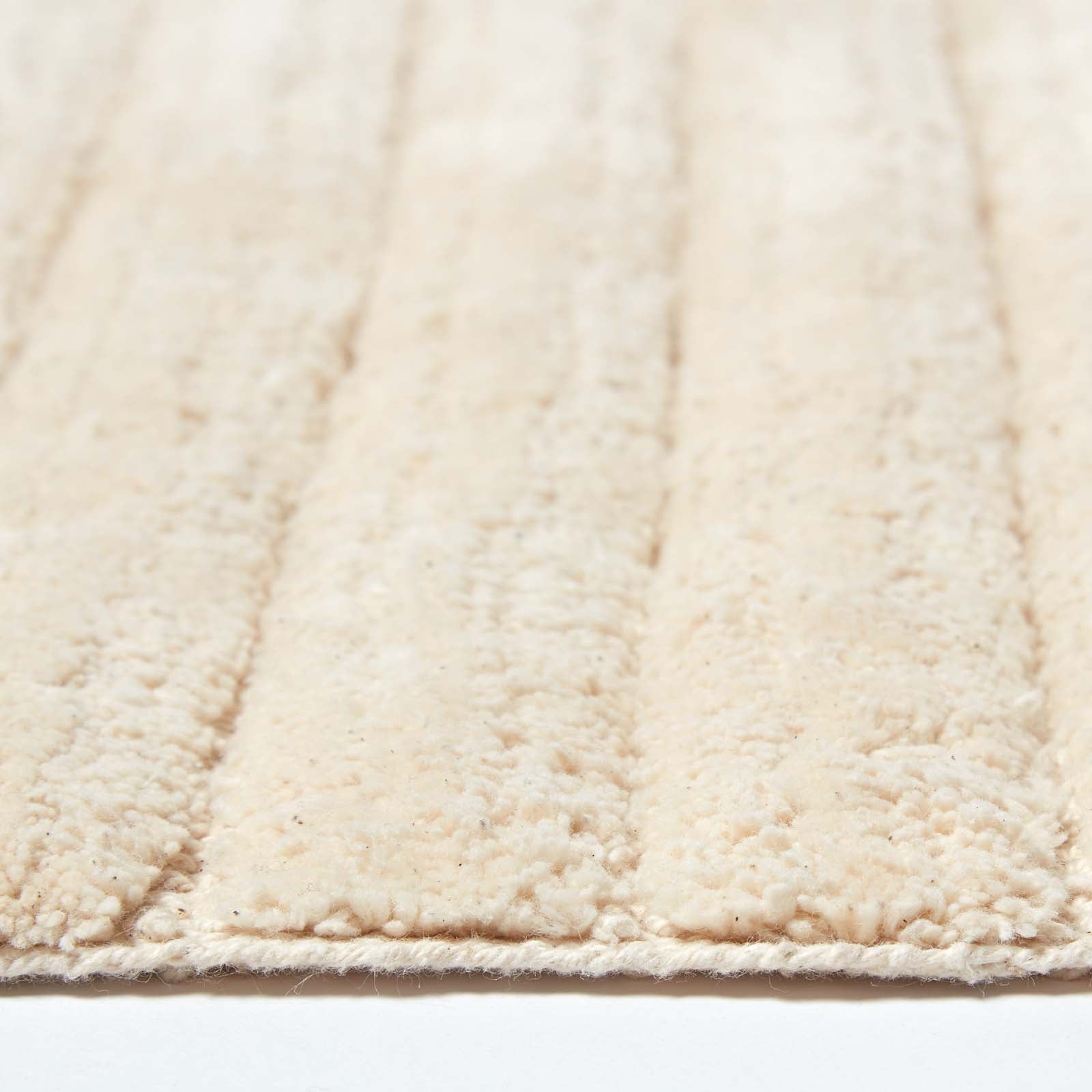 Ribbed Cotton Spa Style Bath Mat | 50cm x 100cm | Cream