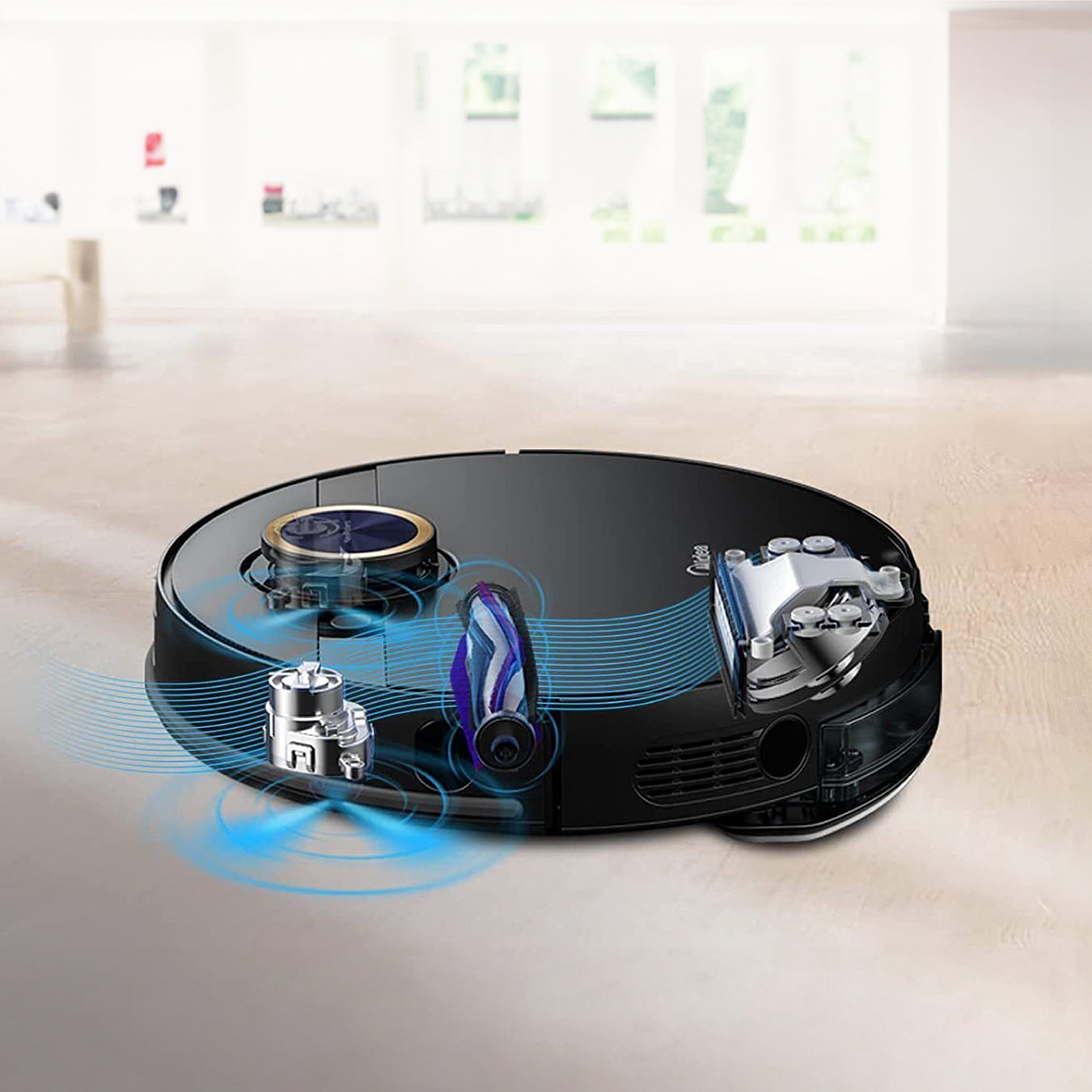 M7 Pro Robot Vacuum Cleaner And Microfibre Mop Combo | Black