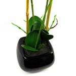 70cm Artificial Orchid Light Pink With Black Ceramic Planter