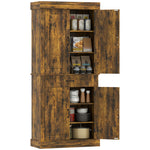 HOMCOM 180cm Kitchen Pantry, Kitchenstorage Cabinet With Shelves, Brown