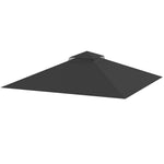 Gazebo Canopy Replacement Cover 3 X 3(m) 2-tier Roof Top | Black