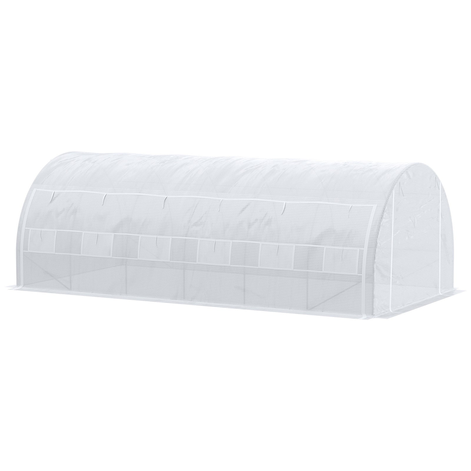 6x3x2m Polytunnel Greenhouse W/ Steel Frame | White