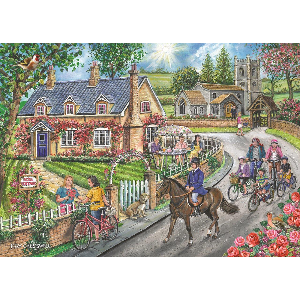 Rose Cottage - 1000 Piece Jigsaw Puzzle For Adults