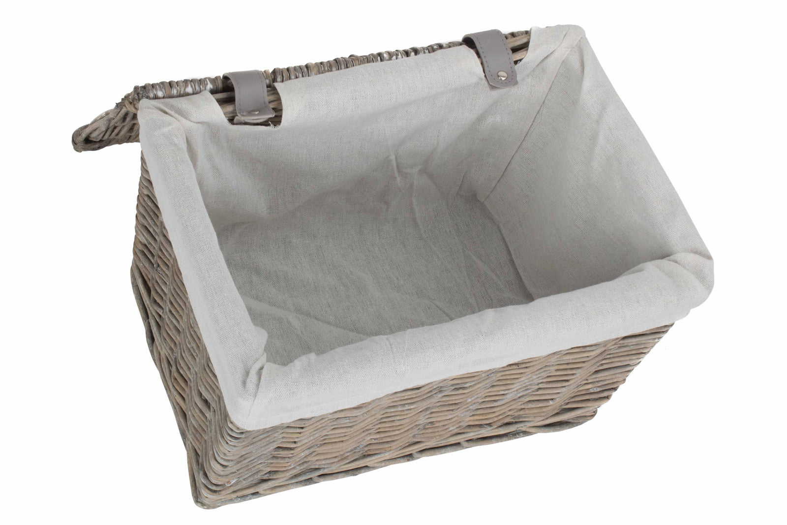 Wicker Grey Wash Finish Storage Basket | Small | Gray