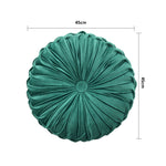 Round Pumpkin Velvet Cushion Soft Pleated Accent Pillow | Large | Green