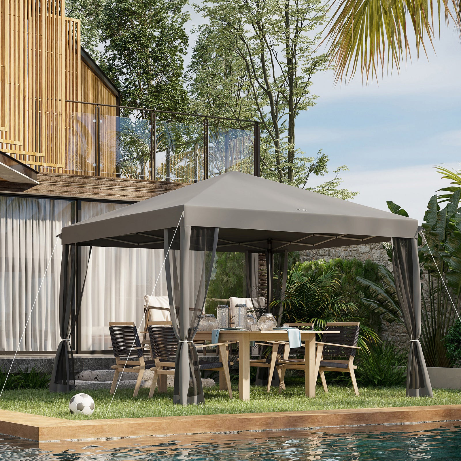 Heavy Duty Pop Up Gazebo With Removable Mesh Sidewall