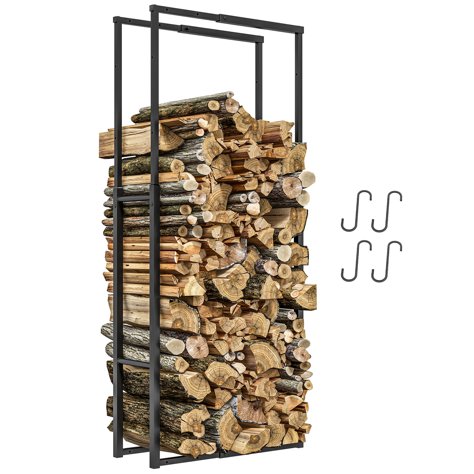 100-150cm Retractable Fireplace Log Rack, Metal