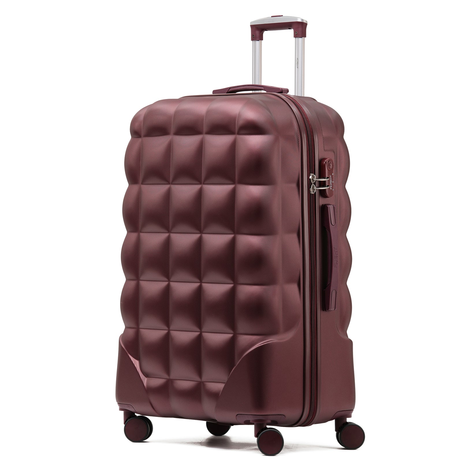 Large 29" Hard Shell Bubble Design Check-in Suitcase Hold Luggage Bag 20kg+ | Large | Burgundy