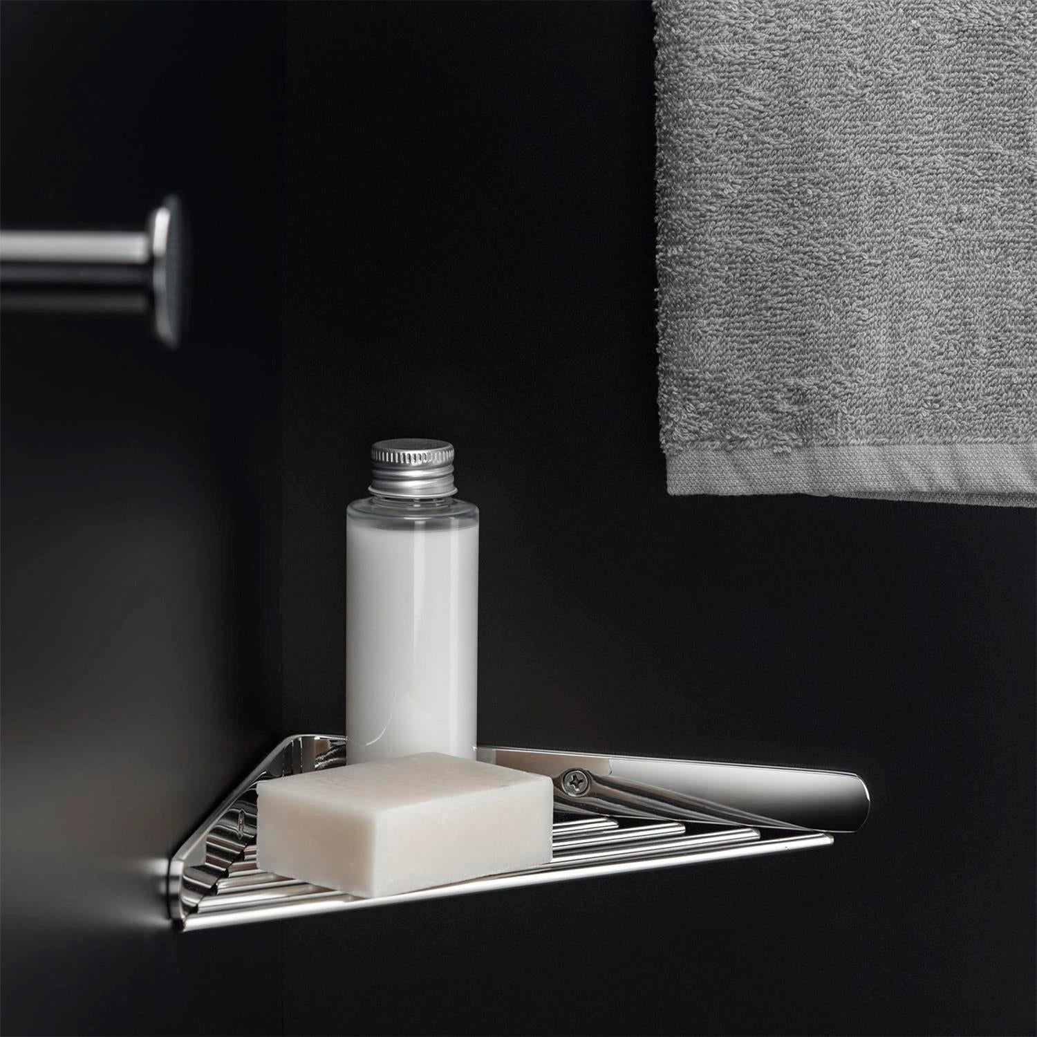 Corner Shower Caddy, Shower Basket, 18cm, Silver, Architect S+ Collection
