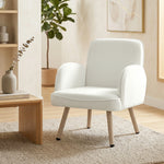 Lounge Chair Velvet Upholstered Spring Cushion | Cream