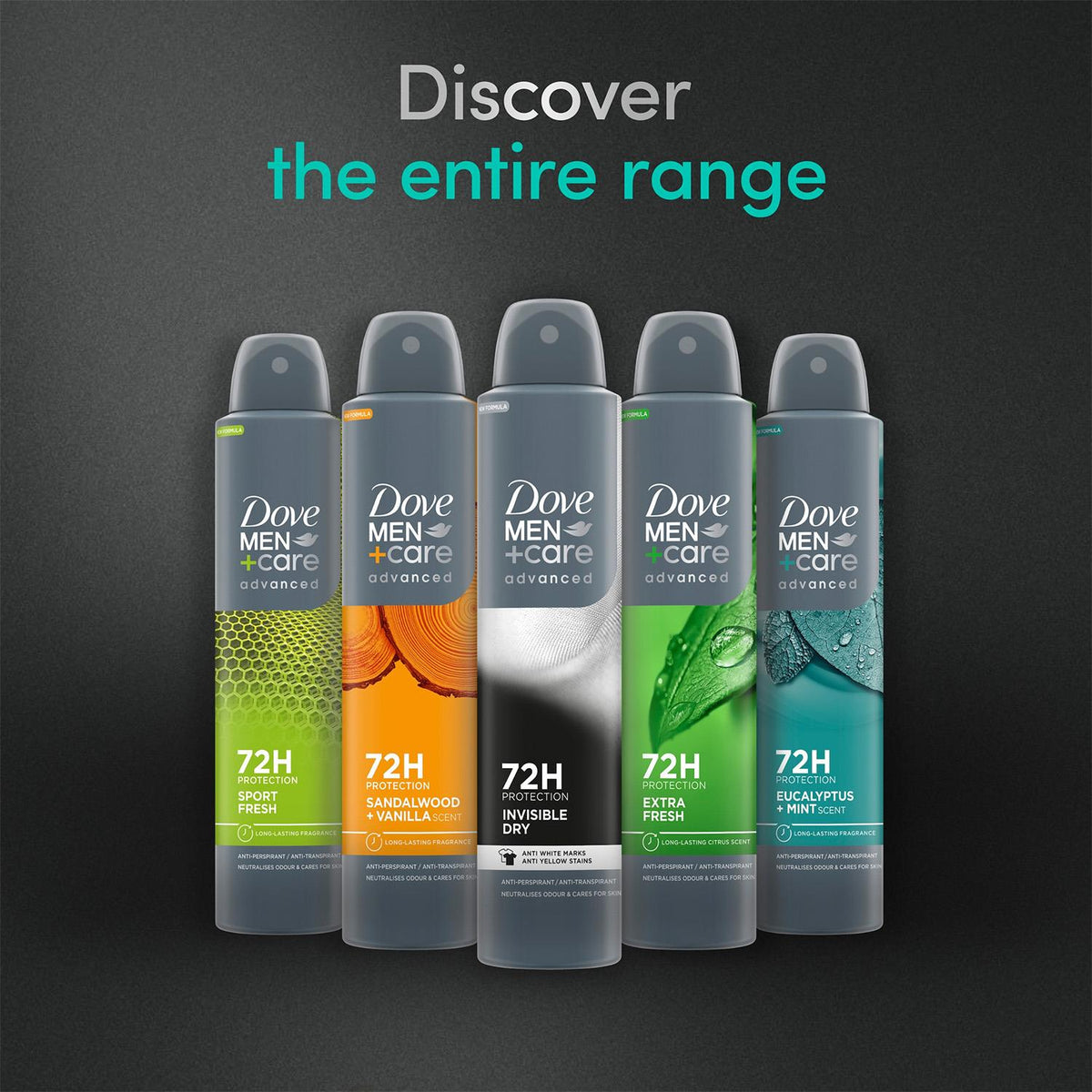 Advanced Anti-perspirant Deodorant Spray Eucalyptus + Mint, 4x200ml | Set of 4