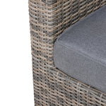 5 Pcs Pe Rattan Sofa Footstool Set Tall Glass-top Table | Brown
