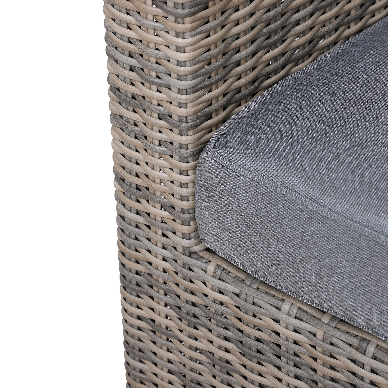 5 Pcs Pe Rattan Sofa Footstool Set Tall Glass-top Table | Brown