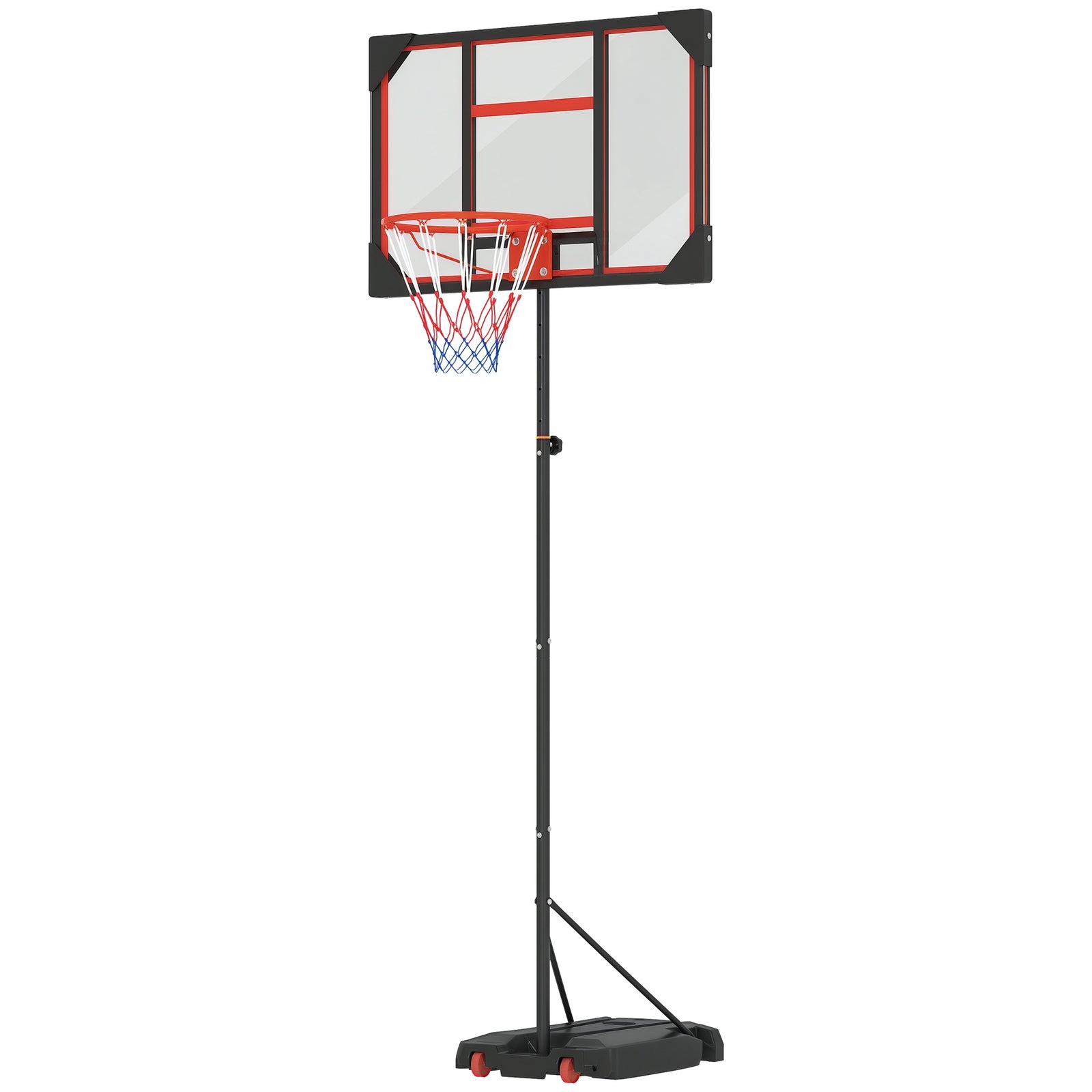 AIYAPLAY Basketball Hoop, 210-260cm Height Adjustable Basketball Hoop, Red